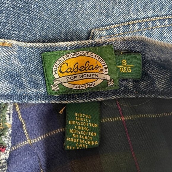Cabela's Jeans Womens 8 regular Blue Cotton Plaid Lined High Waist Vintage - Picture 6 of 7